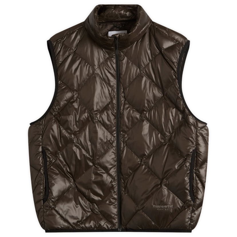 Prsluk thisisneverthat PERTEX Light Down Vest Smeđa | TN253OOWVH02-BLK