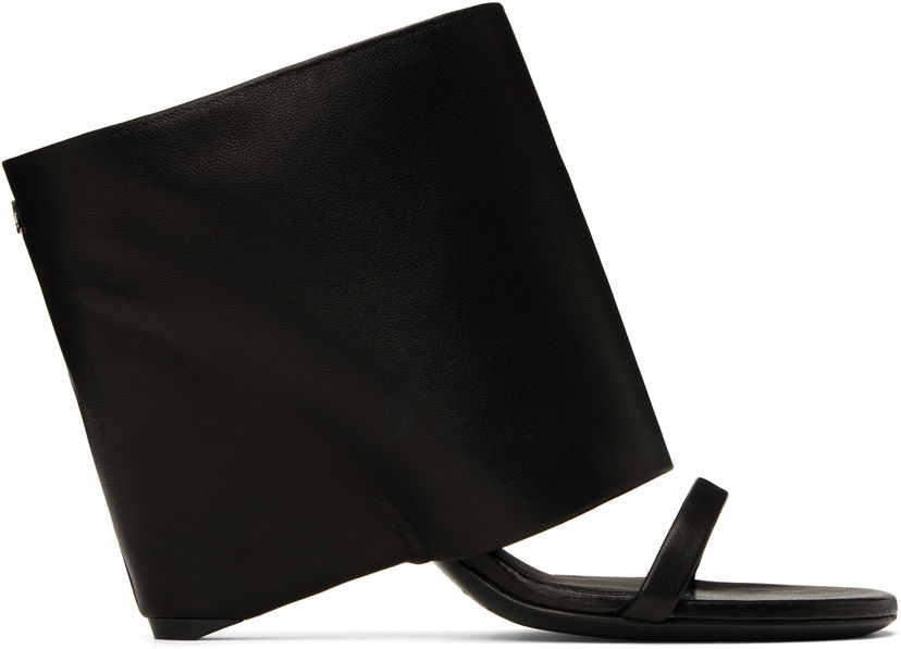 Tenisice i cipele Courrèges Courrèges Oblique Wedged Leather Mules Crna | 225SSD037AG0030