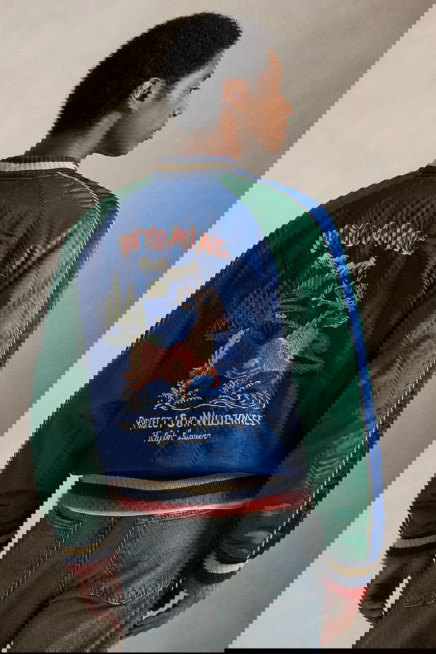 Bomber jakna Polo by Ralph Lauren Bomber Jacket TAKIHYO SATIN.SVNR with Embroidered Scenic Details Višebojno | 710977856001, 1