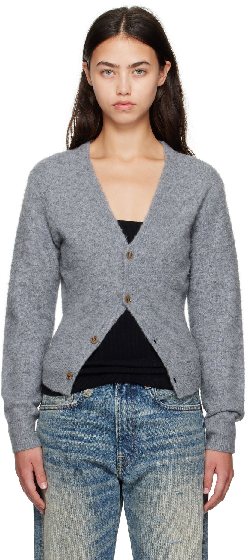 Džemper R13 R13 Split Hem Cardigan Siva | R13WY291-Y212A