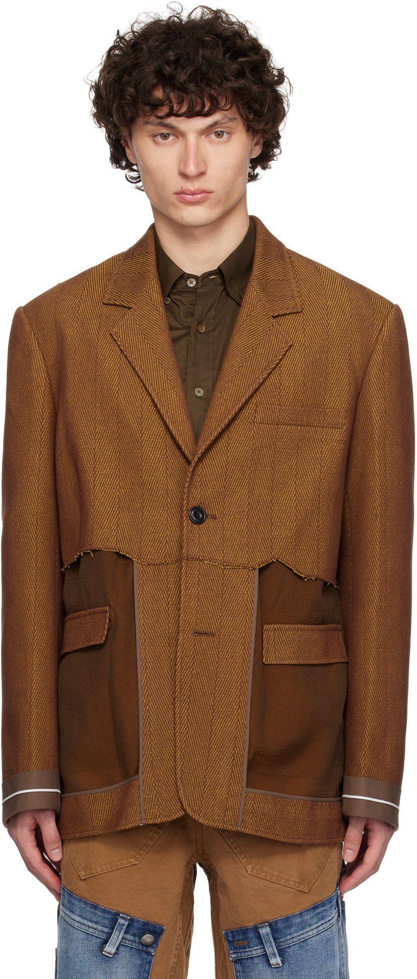Jakna Andersson Bell Andersson Bell Inside Out Herringbone Blazer Smeđa | awa699u