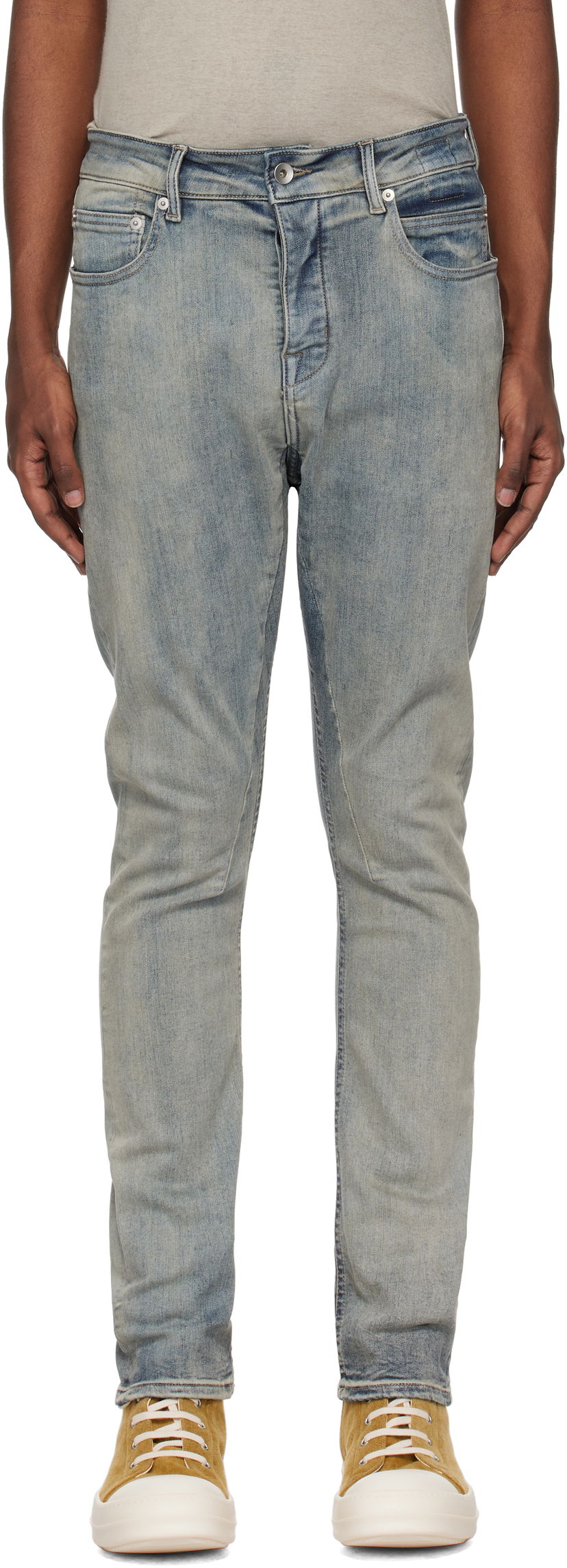 Jeans Rick Owens Jeans Detroit Plava | DU02D2366 SKY