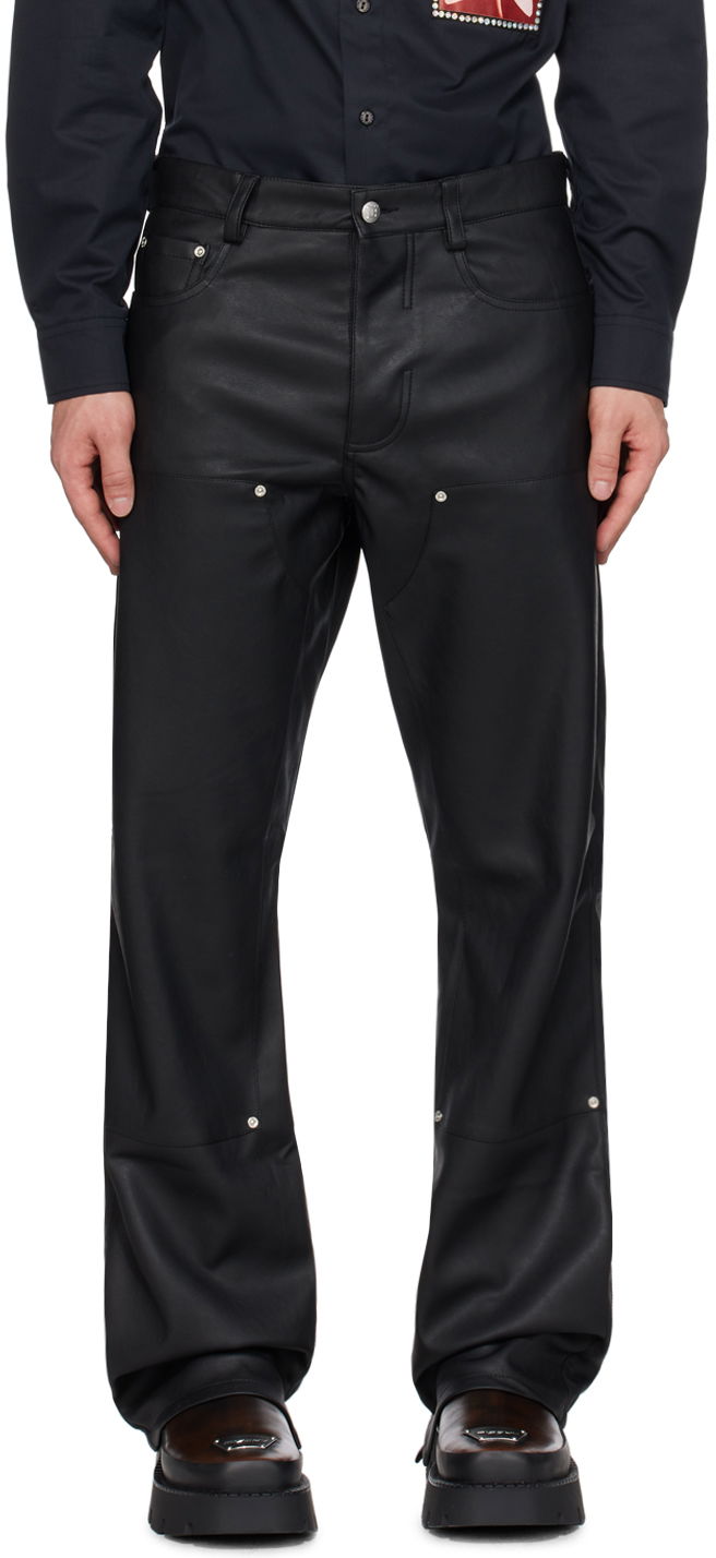 Hlače MISBHV Carpenter Faux-Leather Trousers Crna | 231M311, 0