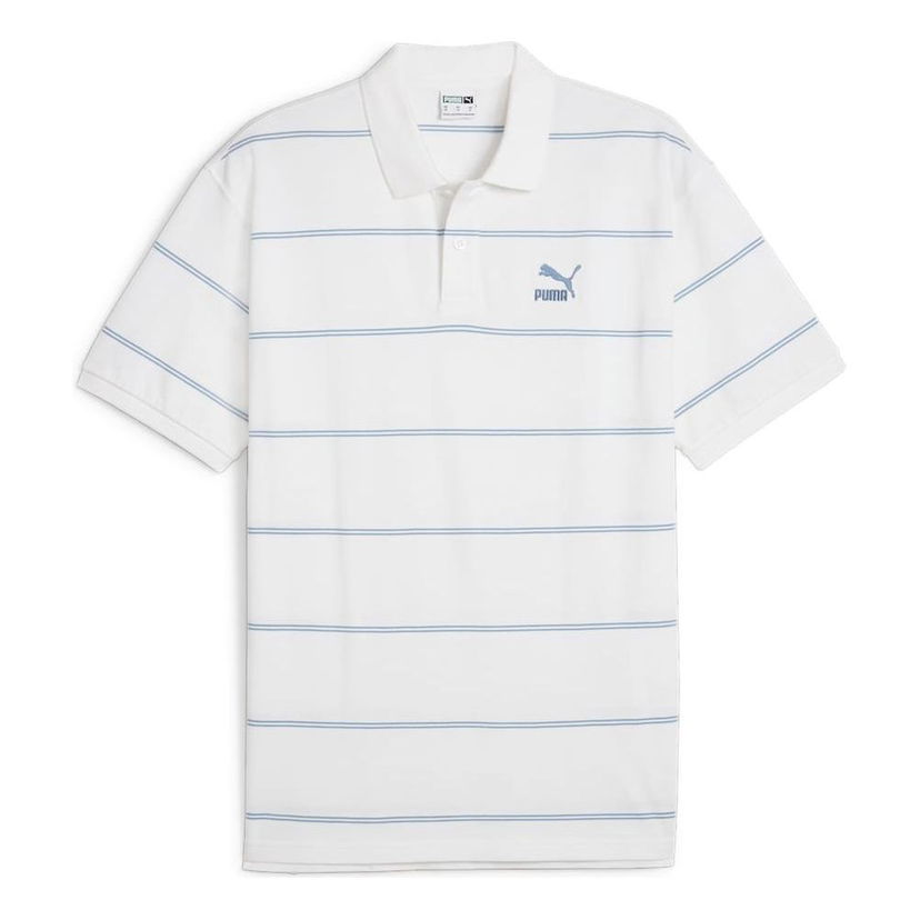 Polo majica Puma TEAM Striped Polo Shirt Bijela | 627122-02
