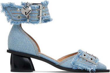 Tenisice i cipele GANNI GANNI Denim Buckle Open Cut Heels Plava | S2942, 0