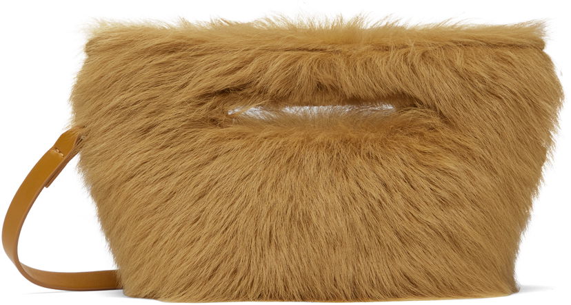 Ručna torbica The Attico Attico 'Via dei Giardini 15' Fur Shoulder Bag Smeđa | 250WAH00048 LBT119AA