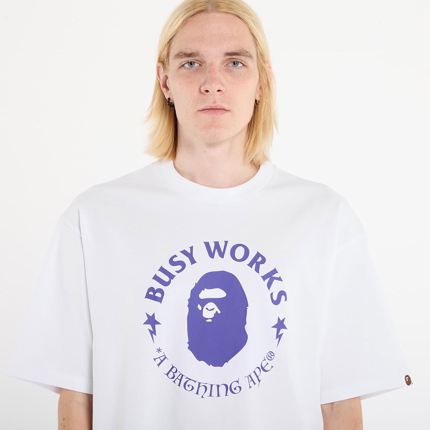 Majica kratkih rukava BAPE Busy Works Relaxed Fit T-Shirt Bijela | 001TEL801331MWHT, 1