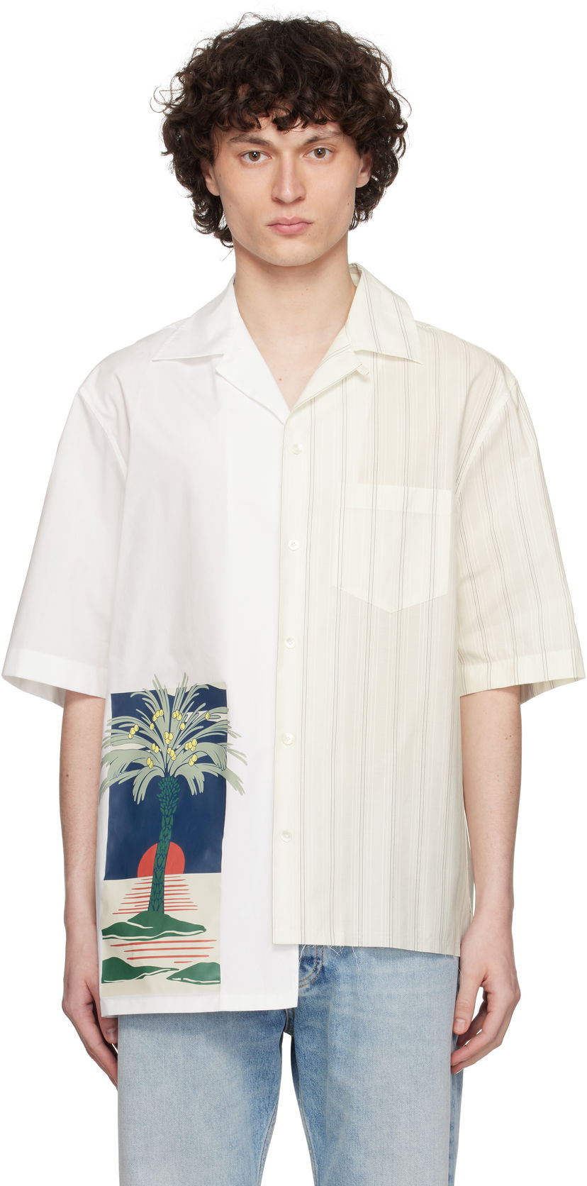 Košulja LANVIN Lanvin Printed Asymmetric Shirt Bijela | RM-SI0014-6001-P25