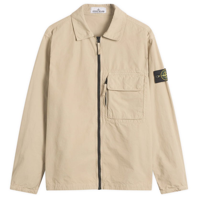Jakna Stone Island Canvas Weave Cotton Zip Shirt Jacket, Size Large Bež | K2S151200004-V009A