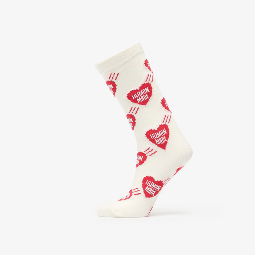 Čarape Human Made HUMAN MADE Heart Socks 1-pack Bijela | HM30GD060WH