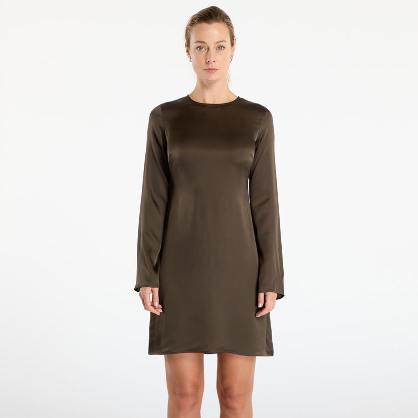 Haljina Samsoe Samsoe Samiley Long-Sleeved Satin Mini Dress Zelena | F25400095_CLR002335