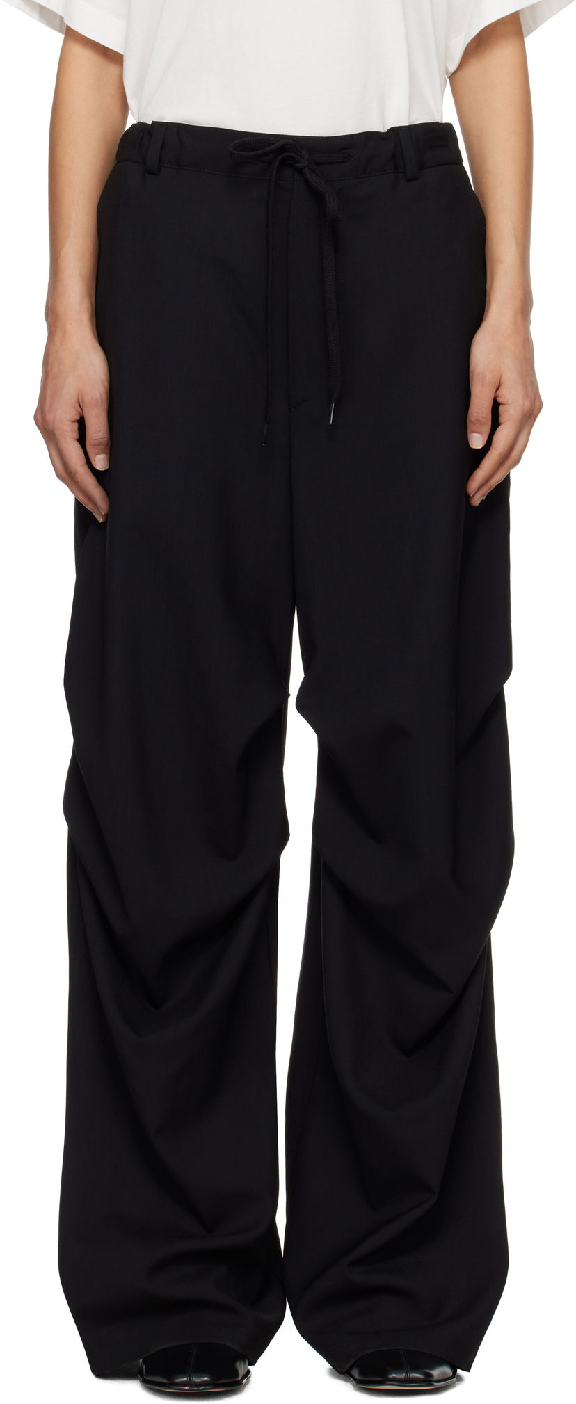 Hlače Maison Margiela MM6 Maison Margiela Tailoring Wool Canvas Cargo Trousers Crna | S52KA0524 M35080