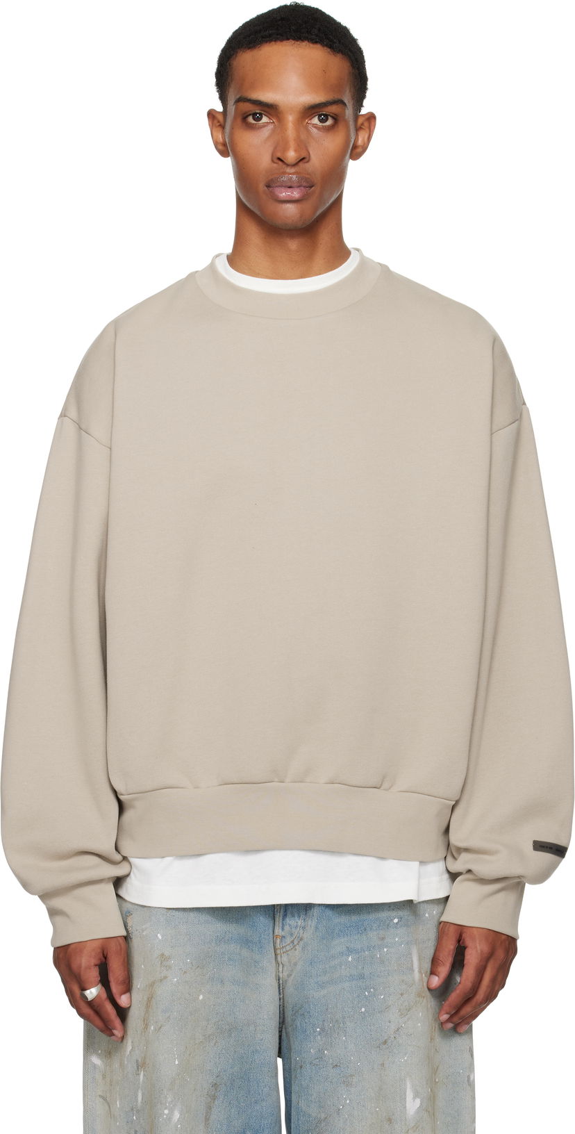 Dukserice Fear of God ESSENTIALS Fleece Crewneck Sweatshirt Bež | 192SP252041F