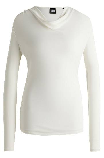 Džemper BOSS Stretch Crepe Cowl Neck Top Bijela | 50523978