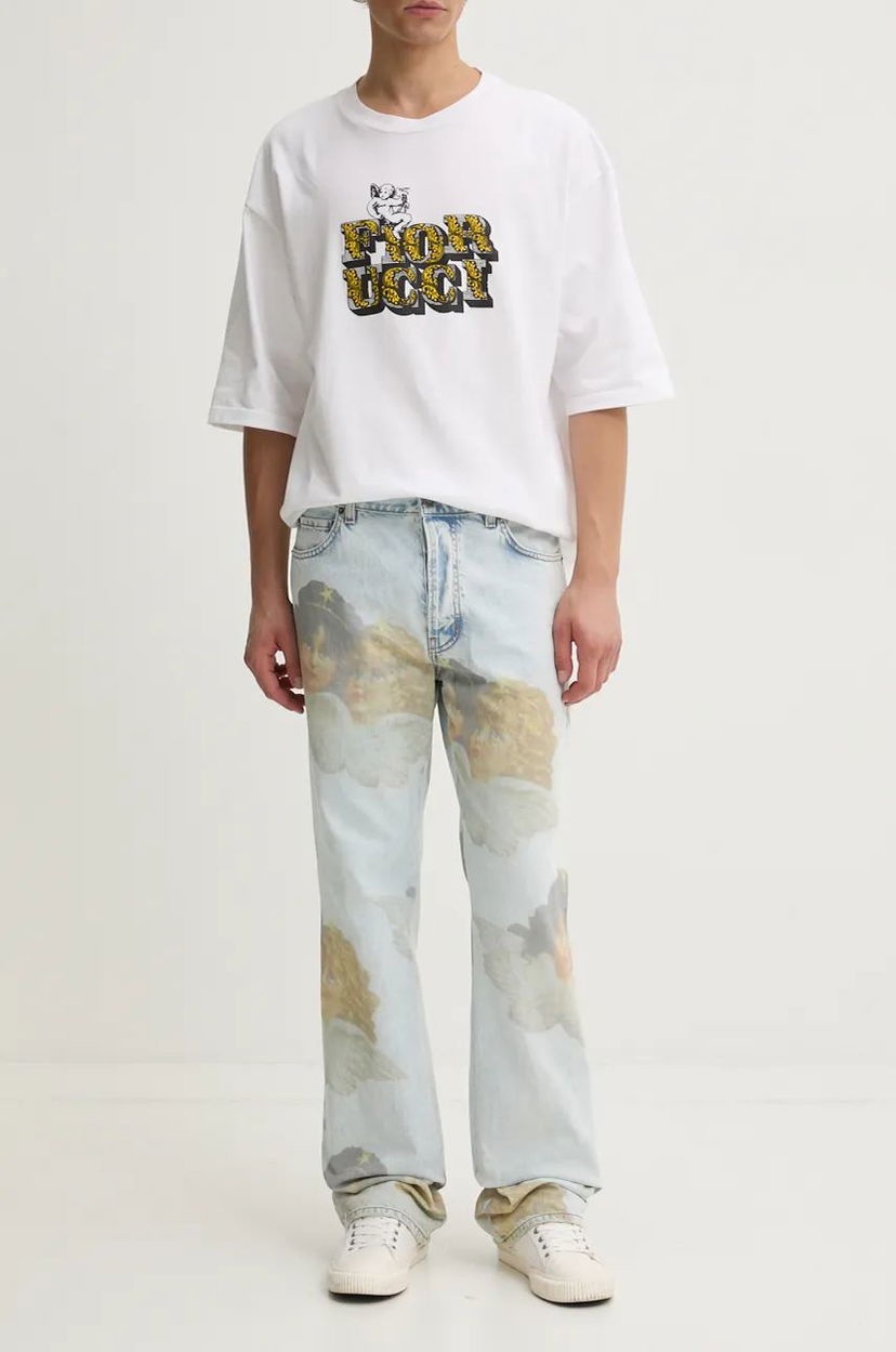 Majica kratkih rukava Fiorucci Fiorucci Angels Print Jeans Bijela | U01FPDJE075DN03DN07
