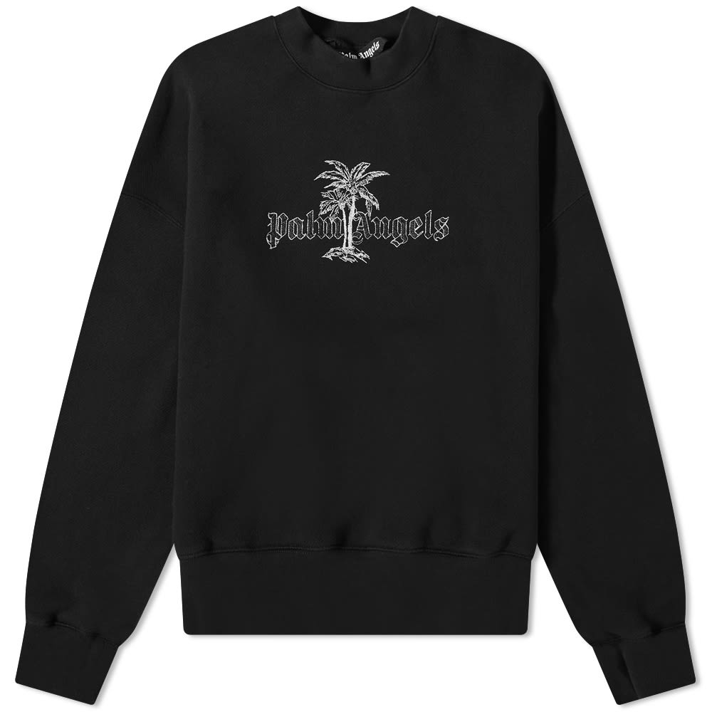 Džemper Palm Angels Sunset Palms Crewneck Crna | PMBA026S22FLE0091001, 0