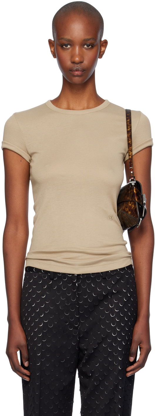 Majica kratkih rukava Helmut Lang Helmut Lang Shrunken T-Shirt Bež | O01HW515