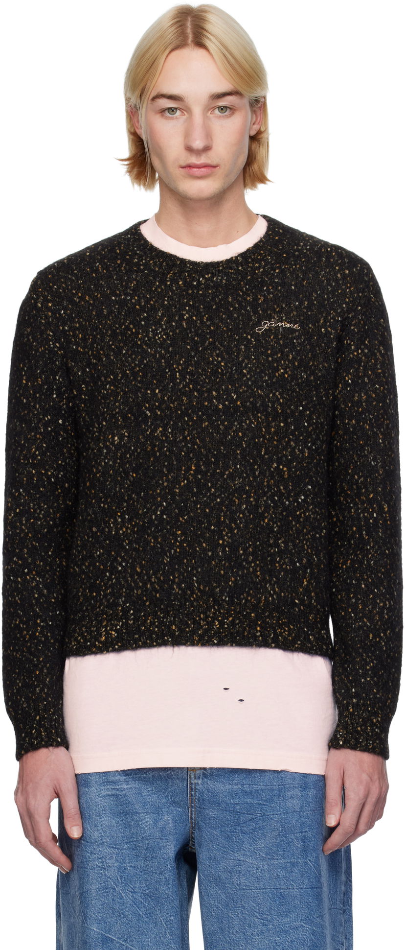 Džemper GANNI Alpaca & Organic Cotton Blend Sweater Crna | K2276