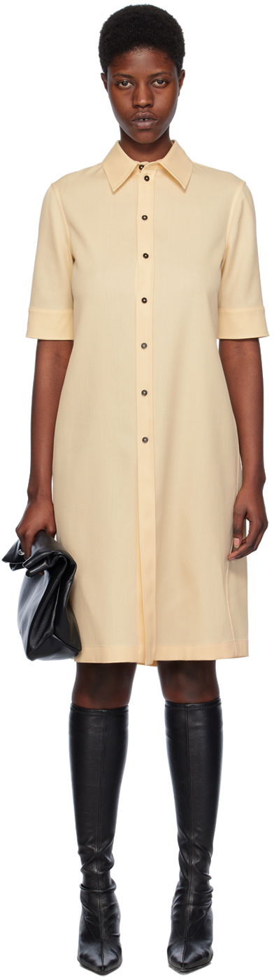 Haljina Jil Sander Stripe Dress Bež | J04DL0002_J40003