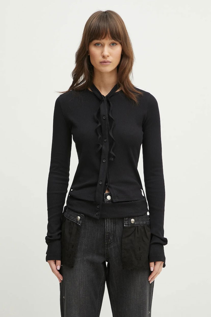 Džemper Ottolinger Ottolinger Double Closure Rib Cardigan Crna | 104.600204.01
