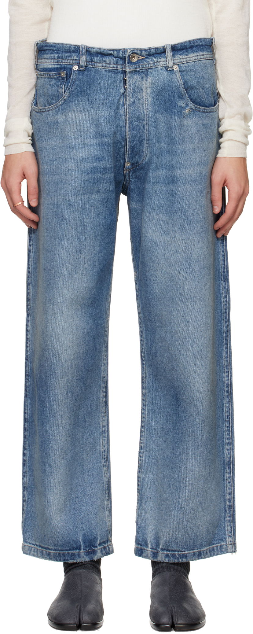 Jeans Maison Margiela Maison Margiela Distressed Jeans Plava | S50LA0240 S30383