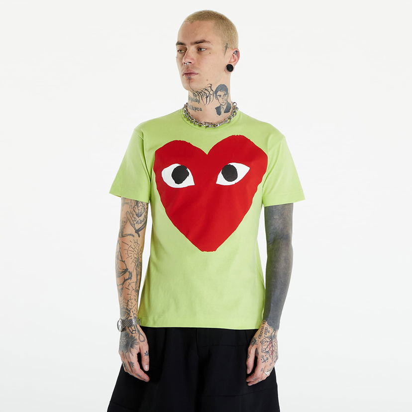 Majica kratkih rukava Comme des Garçons PLAY Short Sleeve Logo Print T-Shirt UNISEX Green Zelena | AZT274 green