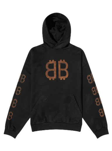 Dukserice Balenciaga Crypto Popover Hoodie Crna | 742603-TOVN7-1055