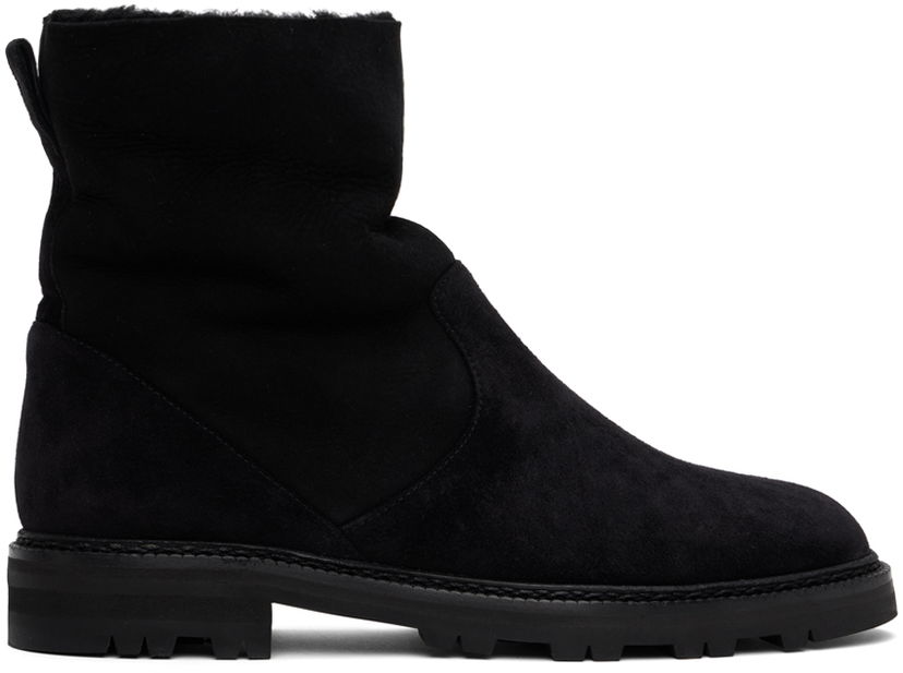 Odjeća Manolo Blahnik Manolo Blahnik Tomosa Suede Shearling Boots Crna | 324-2781