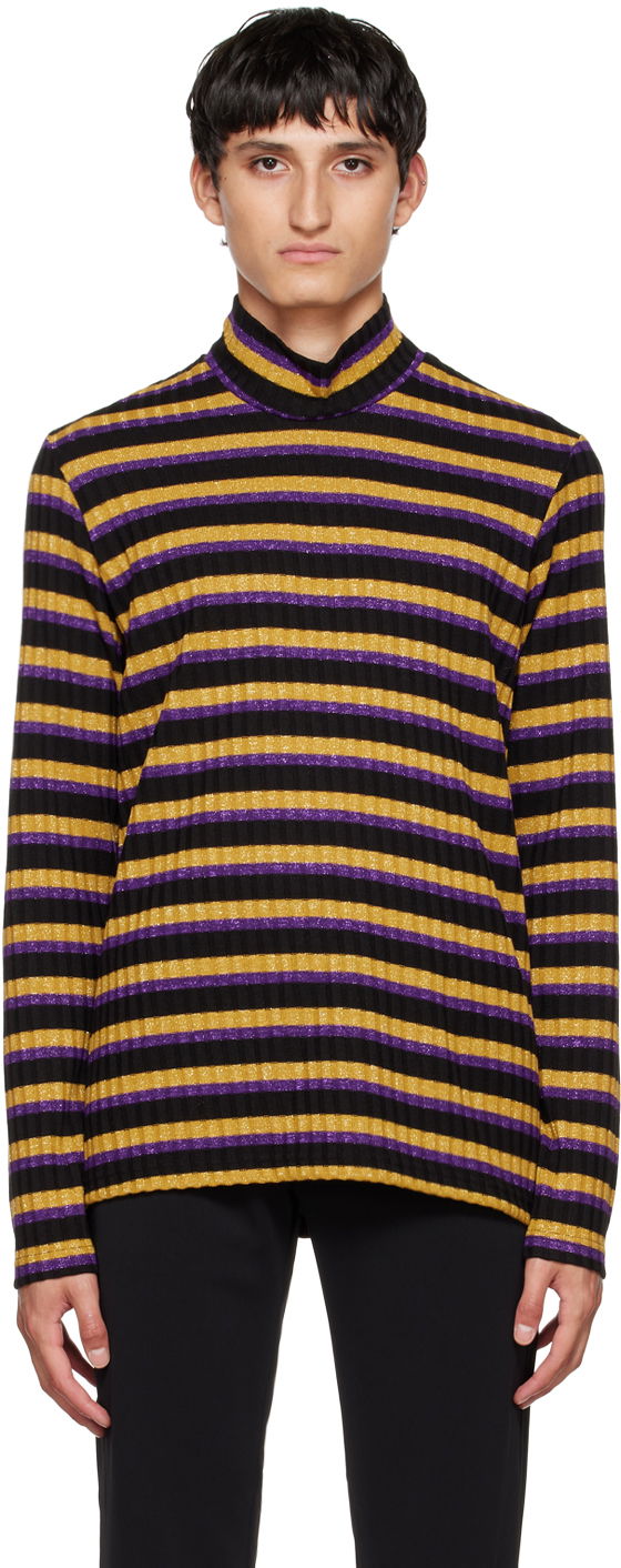 Majica kratkih rukava Anna Sui Striped Long Sleeve T-Shirt Crna | M722G20