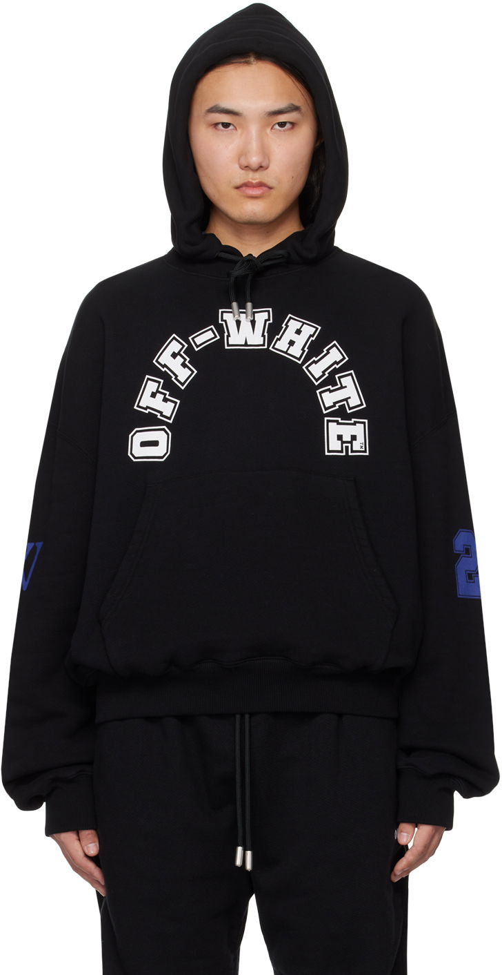 Dukserice Off-White Black Printed Hoodie Crna | OMBB118S24FLE0051001, 0