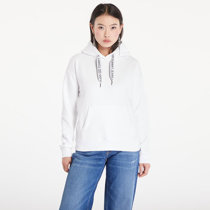 Dukserice Tommy Hilfiger Boxy Logo Drawcord Hoodie White Bijela | DW0DW17794 YBR