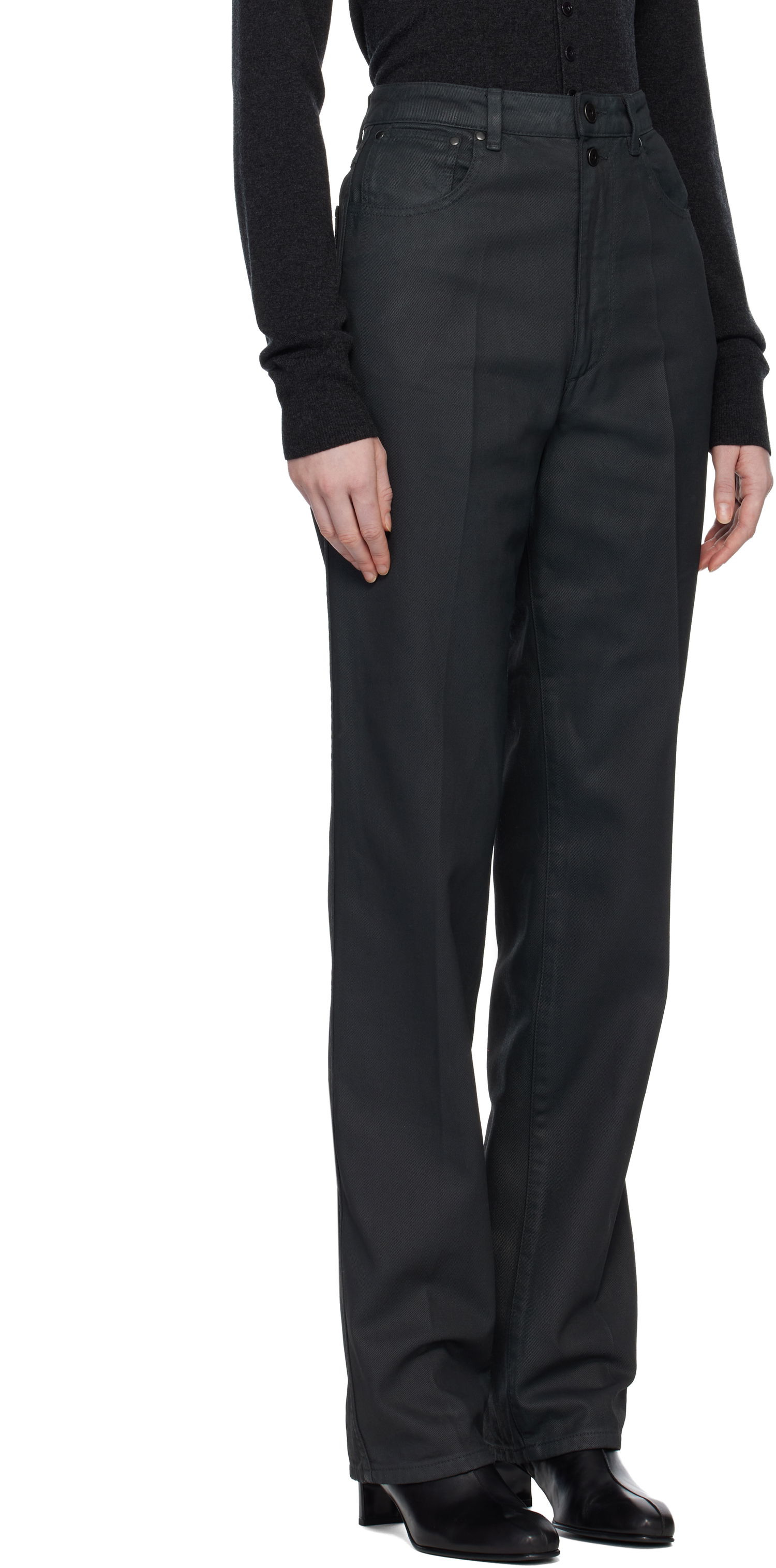 Jeans LEMAIRE High Waisted Straight Jeans Crna | PA1229 LD1059, 1