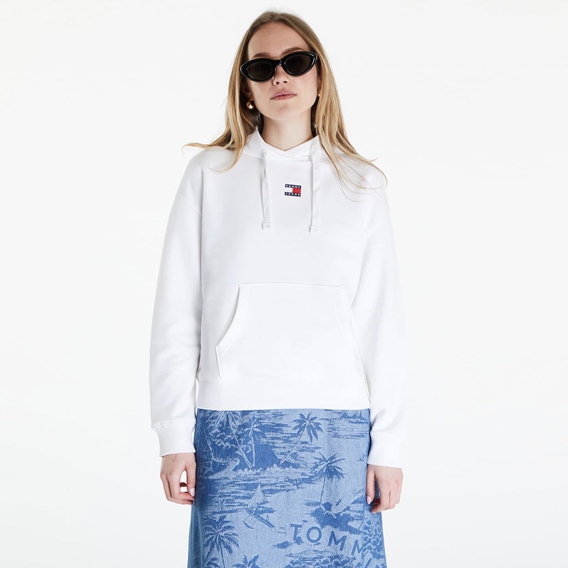 Dukserice Tommy Hilfiger Boxy Badge Hoodie White Bijela | DW0DW17326 YBR