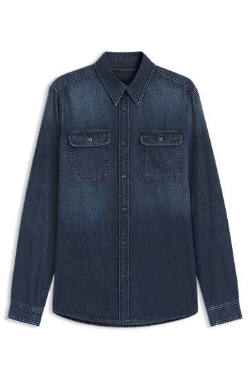 Košulja BOSS BECKHAM Ombre Denim Shirt Plava | 50554944