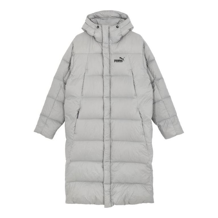 Pernata jakna Puma Lightweight Hooded Down Coat Siva | 678345-14