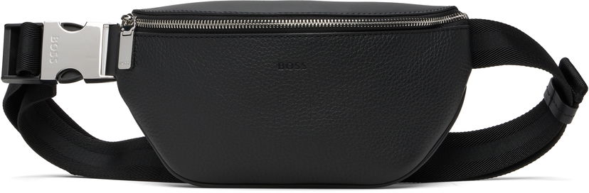 Torba oko struka BOSS BOSS Grained Leather Belt Bag Crna | 50552475