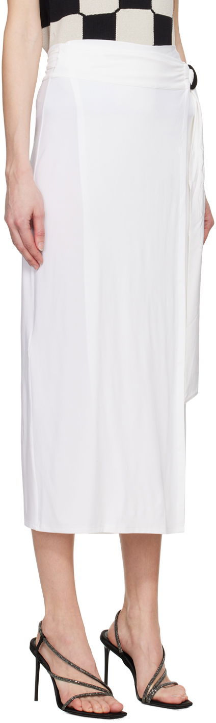 Suknja Max Mara Beato Midi Wrap Skirt with Ring Detail Bijela | 2416691069600, 1