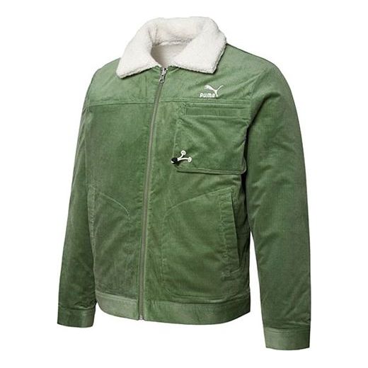 Jakna Puma Reversible Corduroy Jacket with Embroidered Logo Zelena | 534751-67
