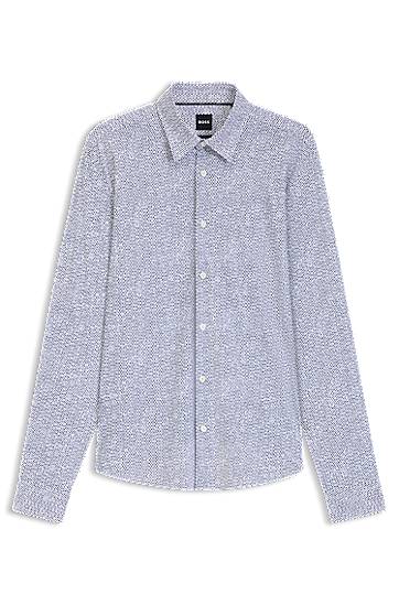 Košulja BOSS Slim-Fit Performance-Stretch Printed Shirt Plava | 50545269