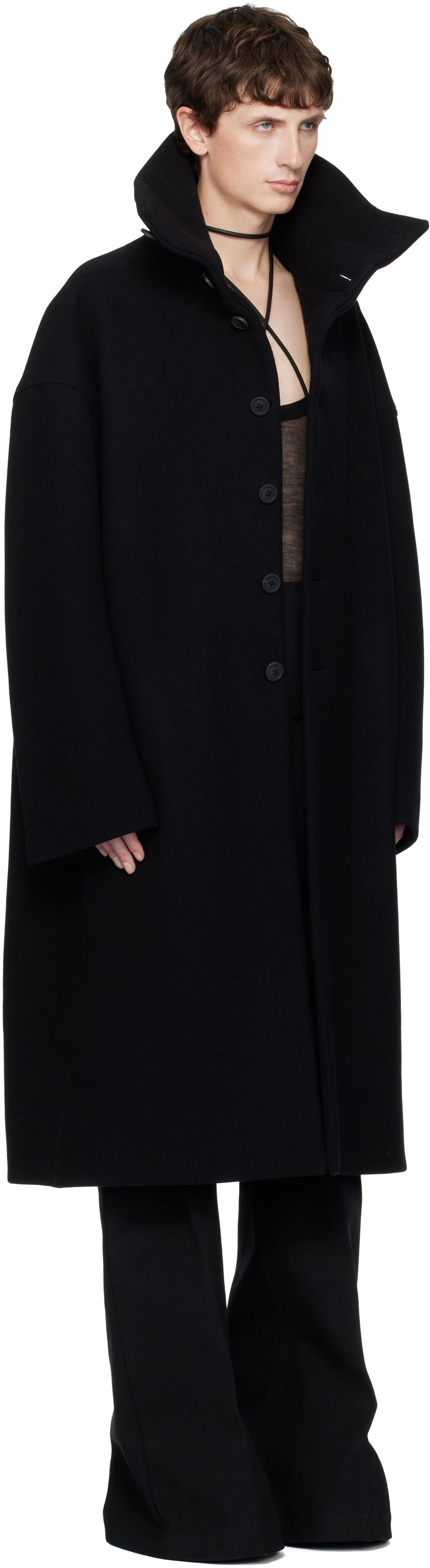 Kaputi Rick Owens Concordians Dracucollar Long Coat Crna | RR02E1900 WSF, 1