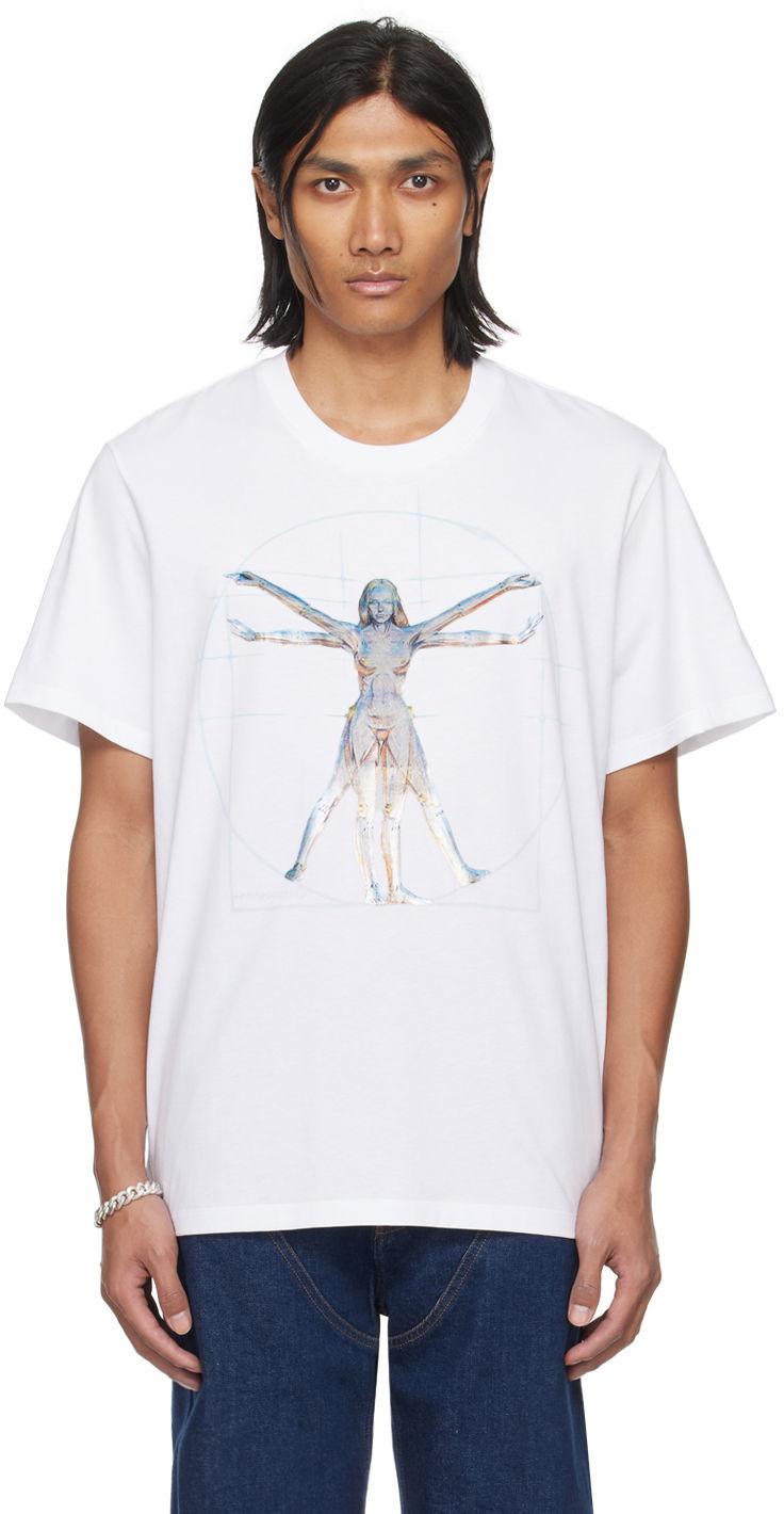 Majica kratkih rukava Stella McCartney Vitruvian Woman Graphic T-Shirt Bijela | 6J01583SPY84