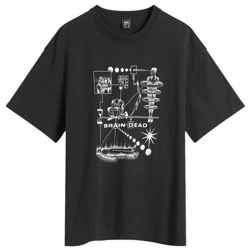 Majica kratkih rukava Brain Dead Mind Puzzle Graphic Tee, Size Large Crna | BDP25T000044-BLK