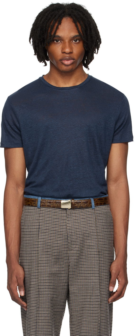 Majica kratkih rukava Orlebar Brown Short Sleeve Linen T-Shirt Plava | 265745