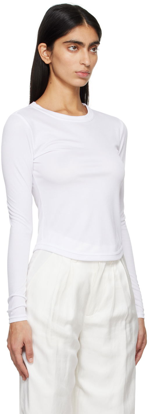 Majica kratkih rukava Anine Bing Jane Long Sleeve T-Shirt Bijela | A-08-4408-100, 1