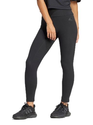 Tajice adidas Performance Sportswear Lounge Ribbed High-Waist 7/8 Leggings Crna | IP2281