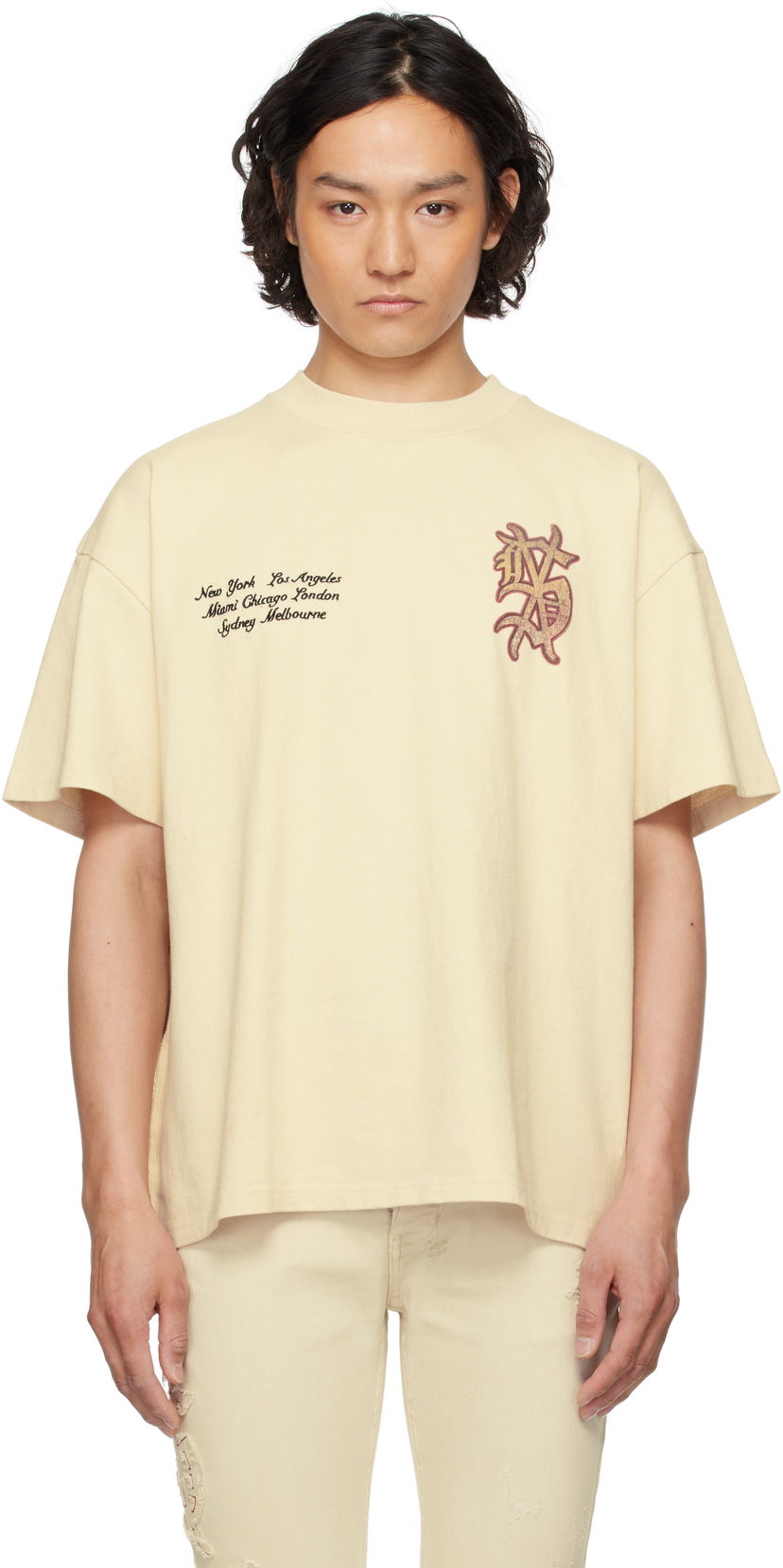 Majica kratkih rukava Ksubi Ksubi Playoff Ekcess Short Sleeve T-Shirt Bež | MSP25TE037