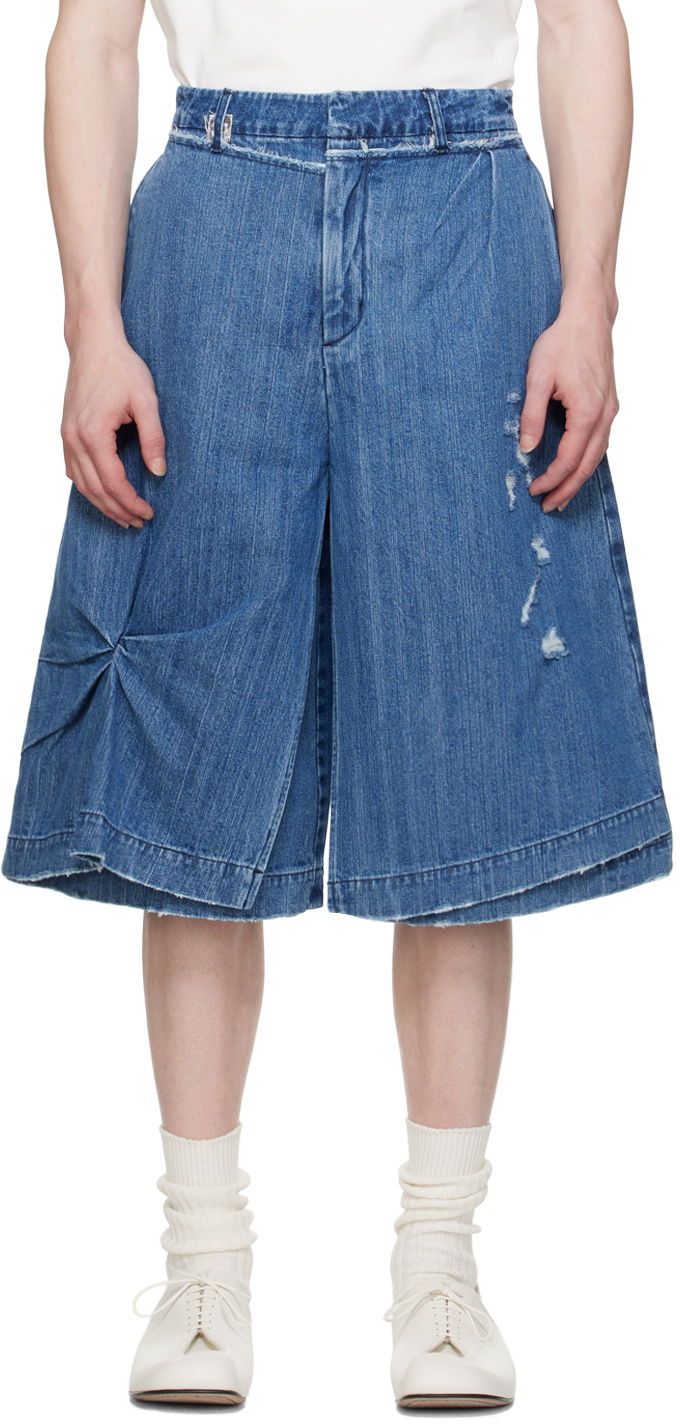 Kratke hlače ADER ERROR Distressed Denim Shorts Plava | BN01SSJE0201BL