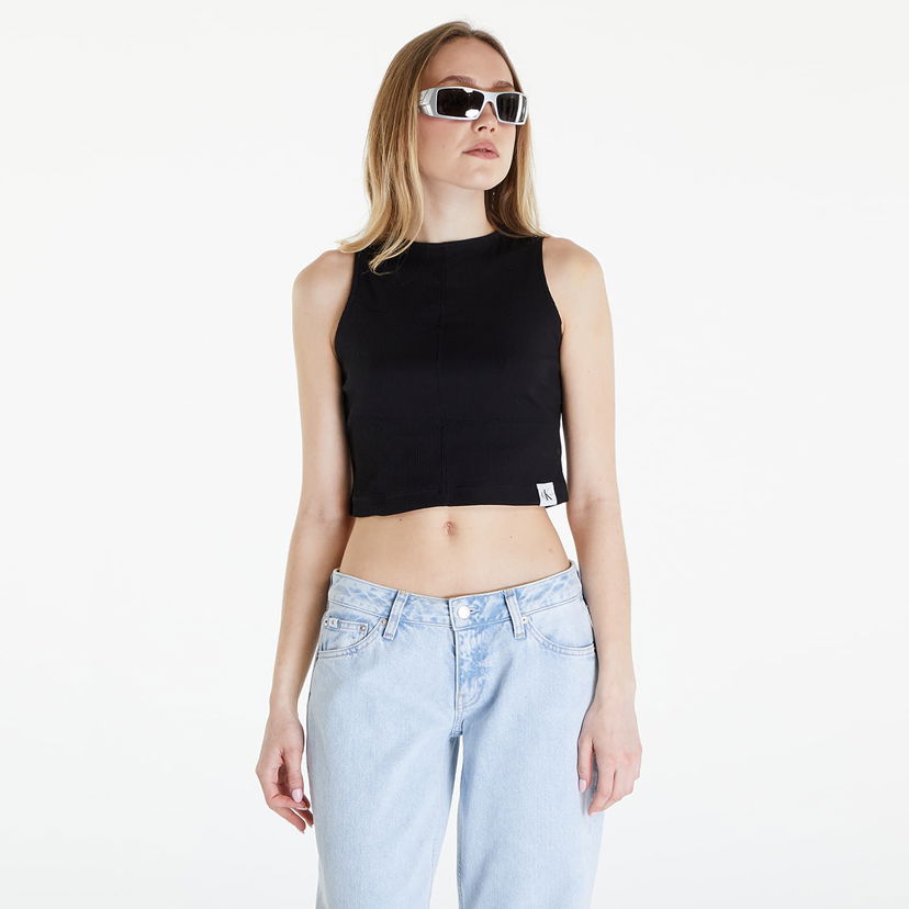 Majica bez rukava CALVIN KLEIN Jeans Seaming Rib Tank Top Black Crna | J20J223108 BEH