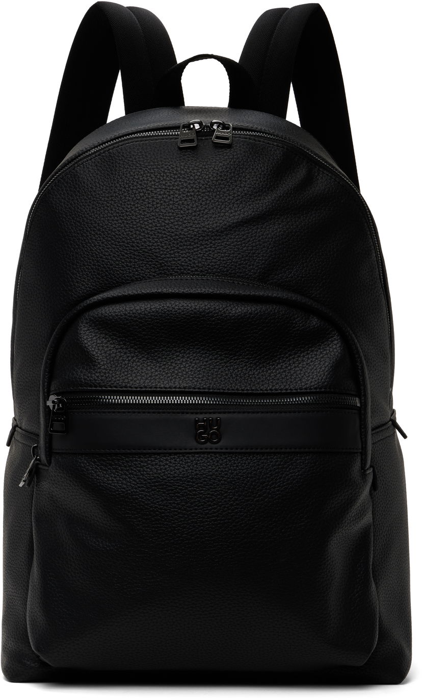 Ruksak BOSS Logo Hardware Faux-Leather Backpack Crna | 50547423