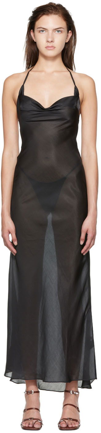 Haljina GUIZIO Guizio Exclusive Halter Neck Maxi Dress Crna | SD 3